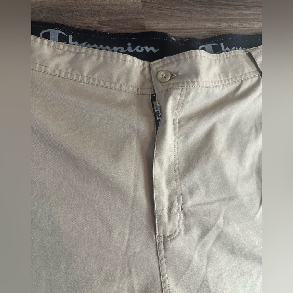 Champion Khaki Performance Shorts Men’s 4XL Lightweight Beige Athletic Shorts - Picture 3 of 14